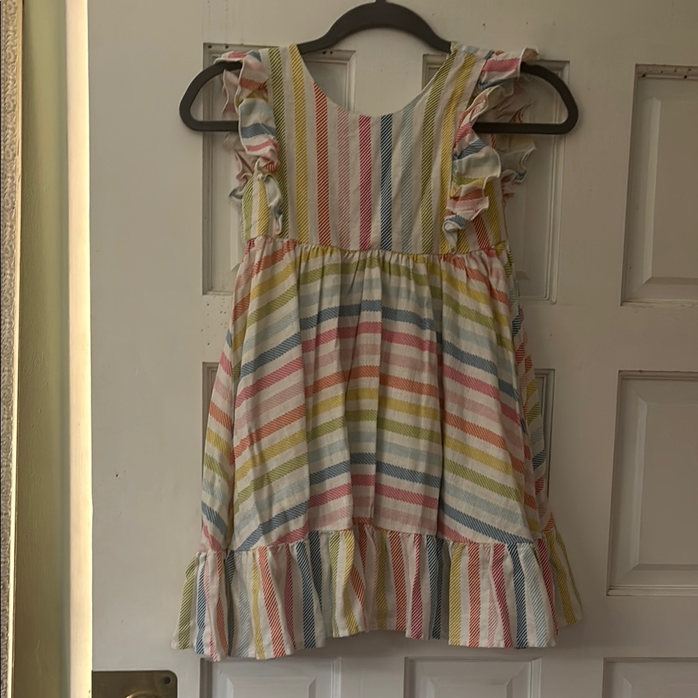 Cheeky Plum Multicolor Striped Kids Casual Dress